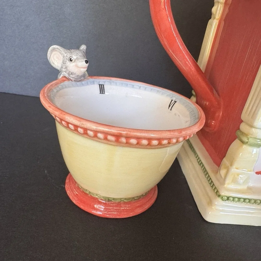 Vintage Department 56 Storybook Hickory Dickory Dock Handpainted Ceramic Tea Set